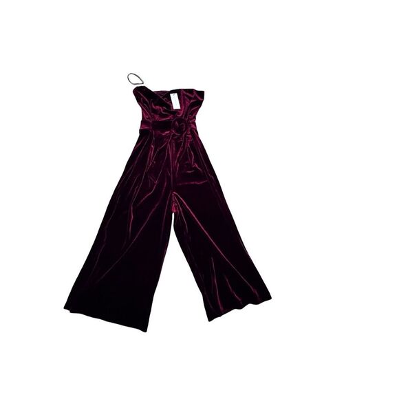 NWT Love Game Strapless Velvet Jumpsuit by Sugar Lips. - Picture 4 of 7